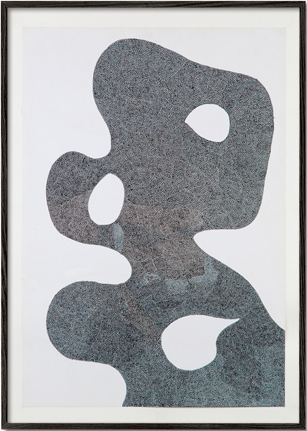 Cuadro abstracto punteado de gran silueta – Black Frame