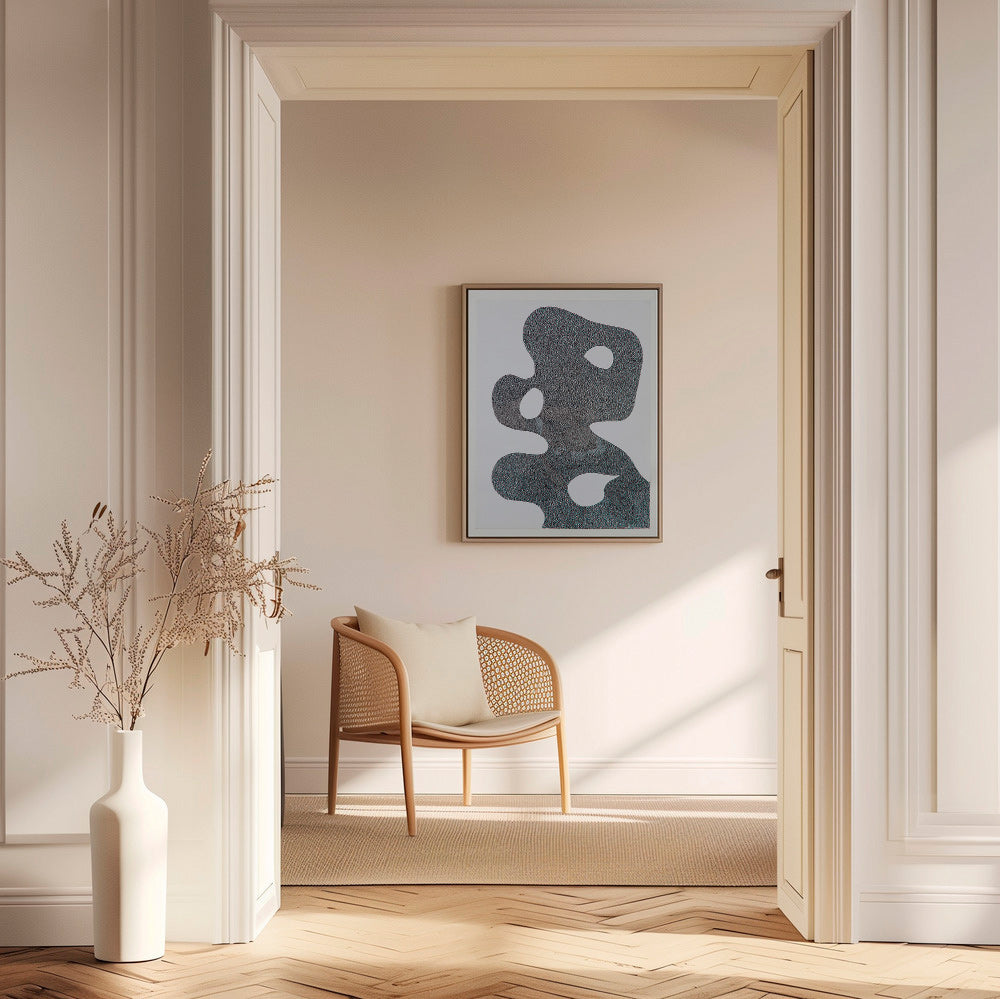 Cuadro abstracto punteado de gran silueta – Canvas1