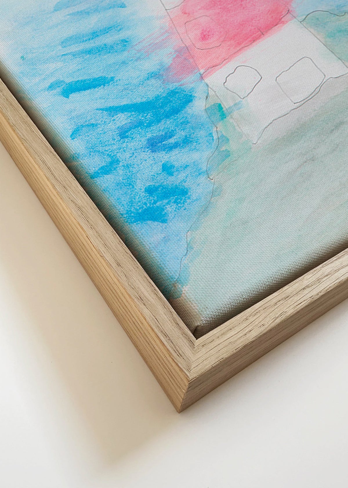 Landscape art: lighthouse watercolor sketch – Canvas detail