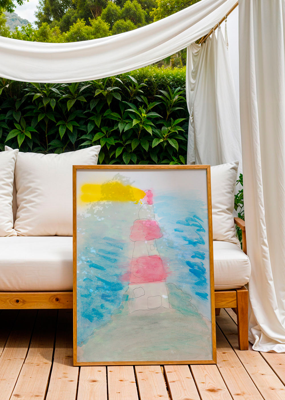 Landscape art: lighthouse watercolor sketch – Product1