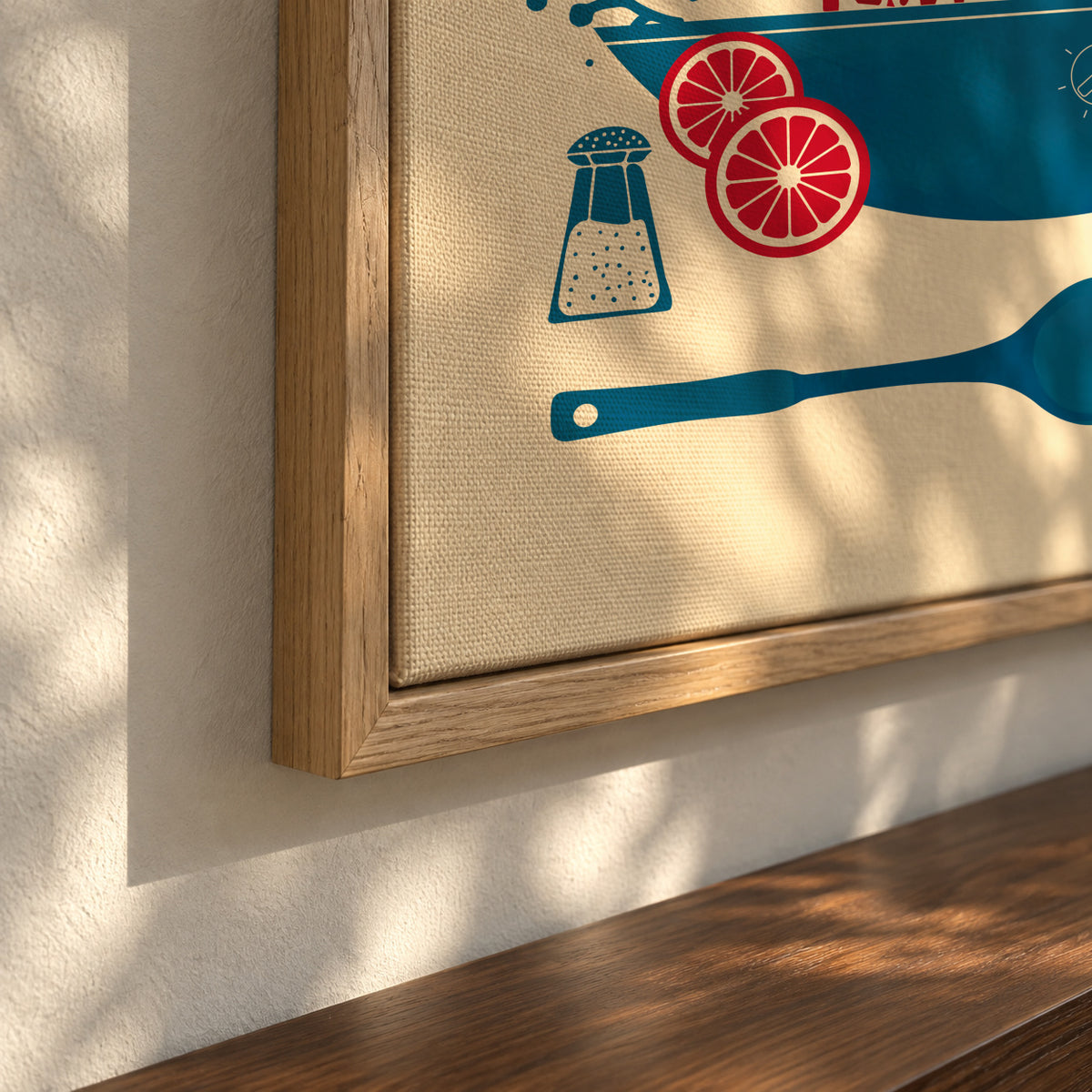 Grandmas Stew kitchen print - Framed canvas detail