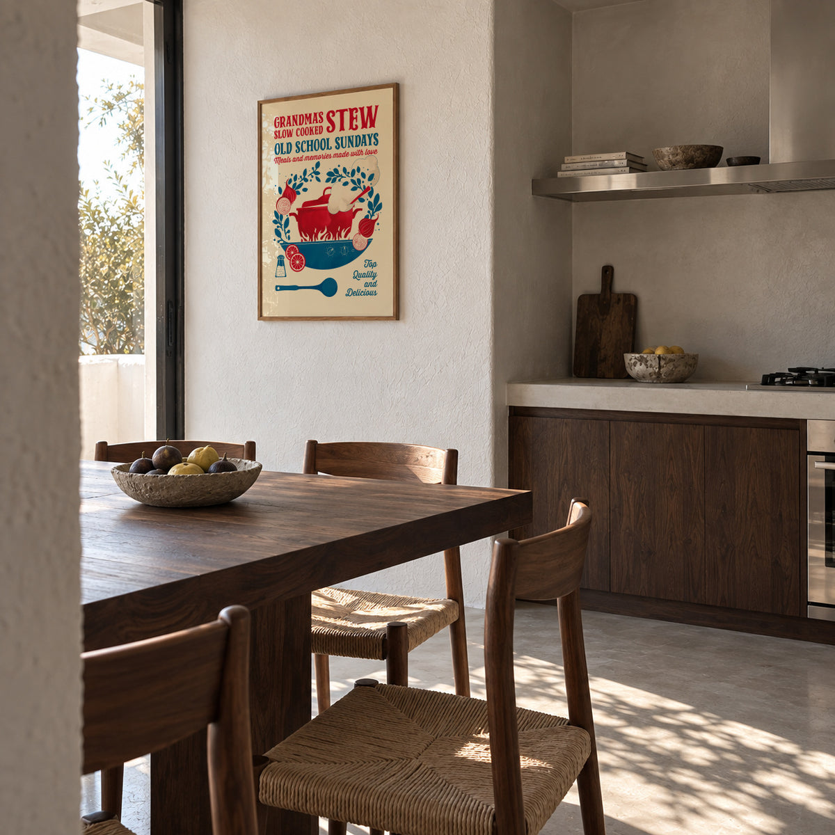 Grandmas Stew kitchen print - Framed poster in an interior