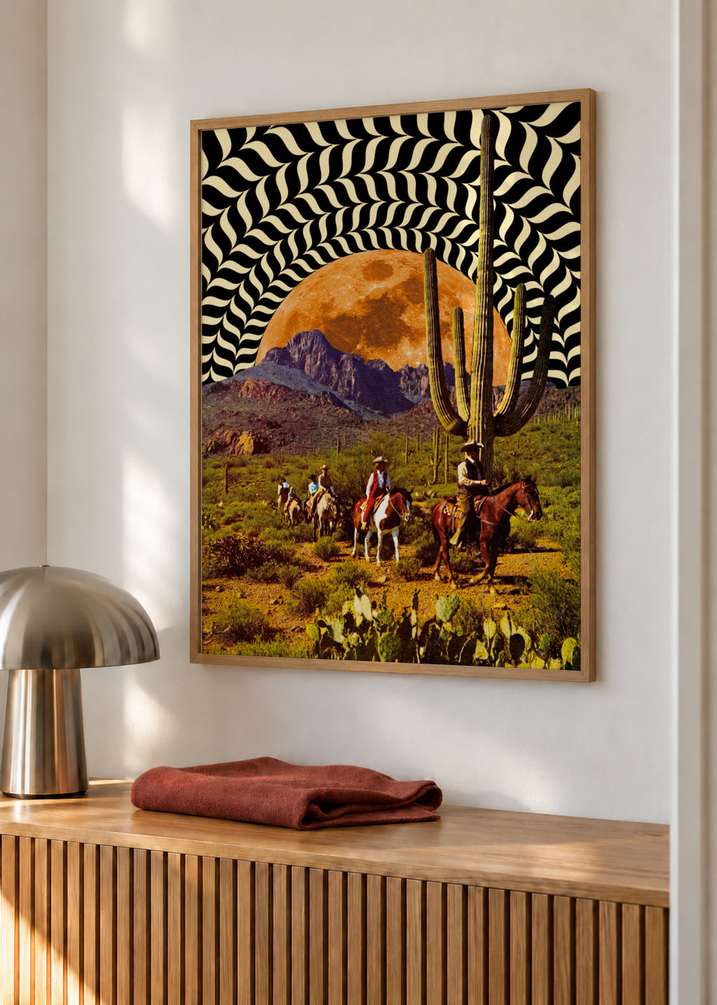 Illusionary Cowboys - Framed poster in an interior