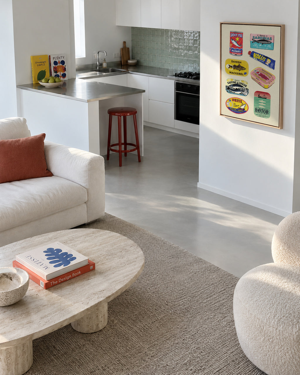 Canned Fish - Framed canvas in an interior