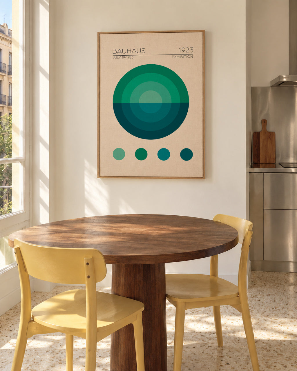 Bauhaus Mavi Daire - Framed canvas in an interior