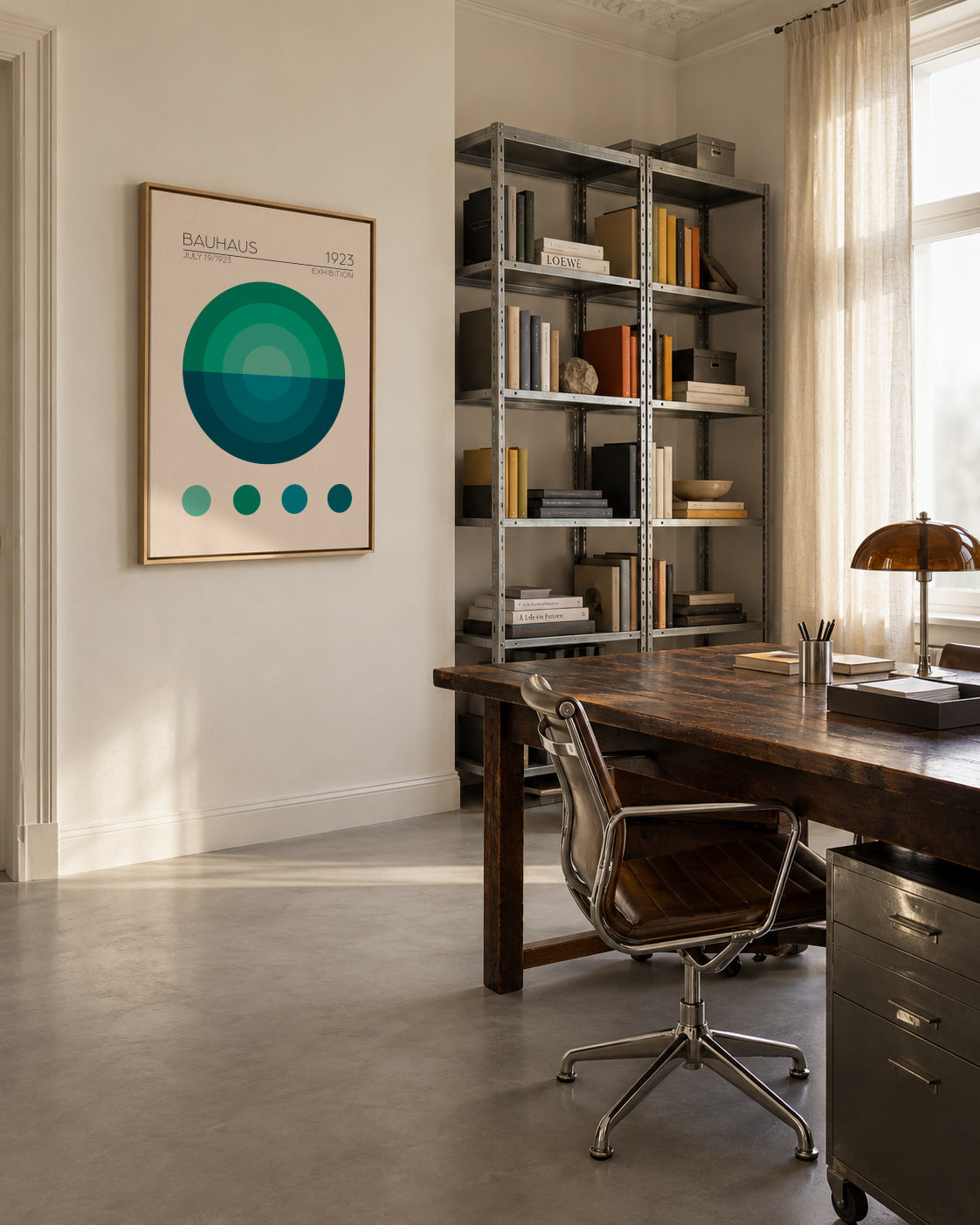 Bauhaus Mavi Daire - Framed canvas in an interior
