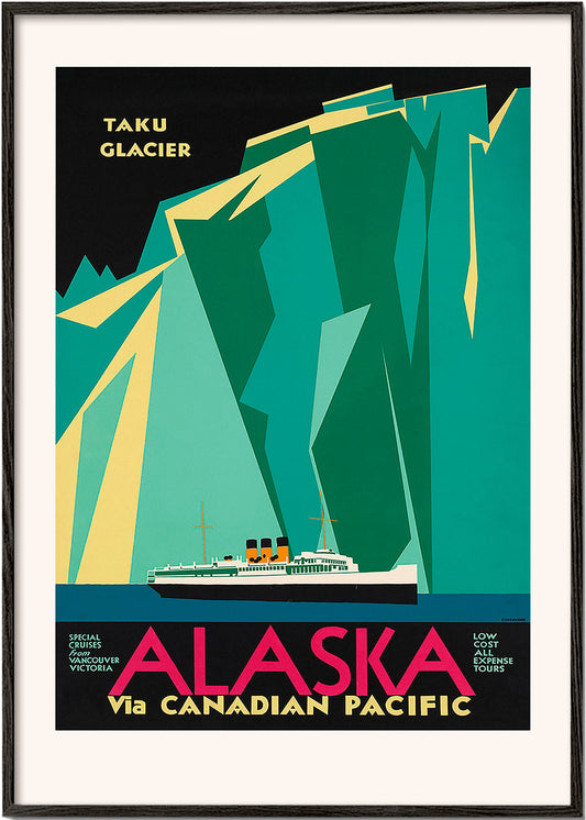 Alaska Via Canadian Pacific. Taku Glacier - Vintage Travel Poster
