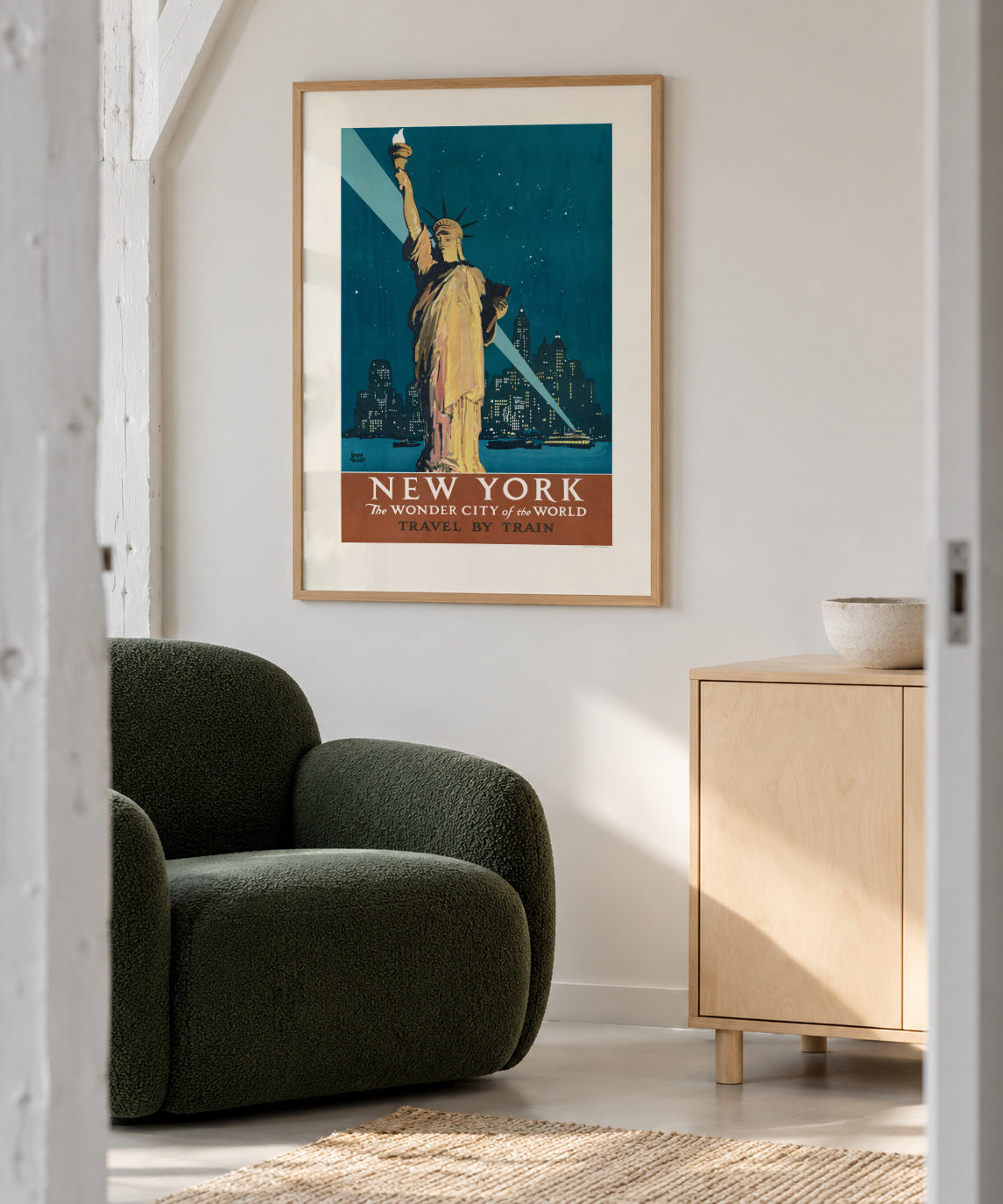 New York - Framed poster in an interior