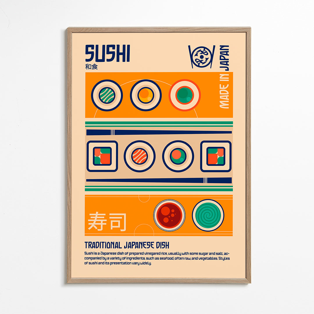 Sushi Japanese Food Print - Retrodrome  