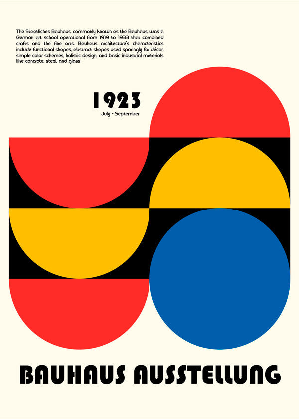 Geometric poster Bauhaus 1923 primary shapes | Wall art, framed