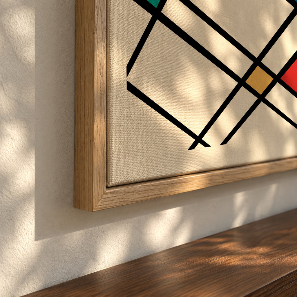 Bauhaus Geometric Design Retro - Framed canvas detail
