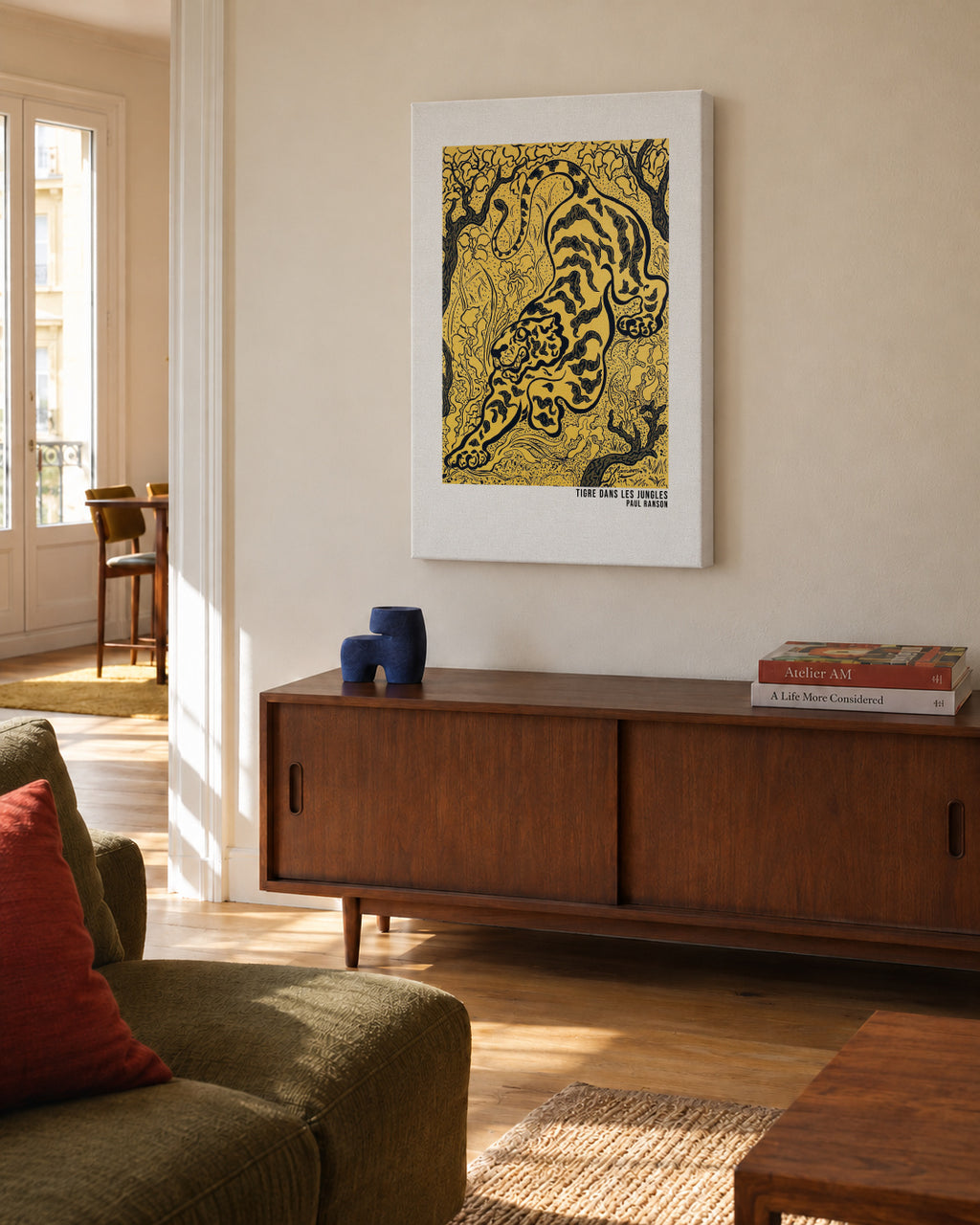 Tigre Dans Les Jungles Poster - Unframed canvas in an interior
