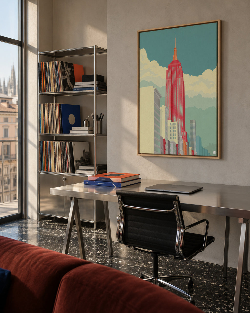New York 5th Avenue - Framed canvas in an interior