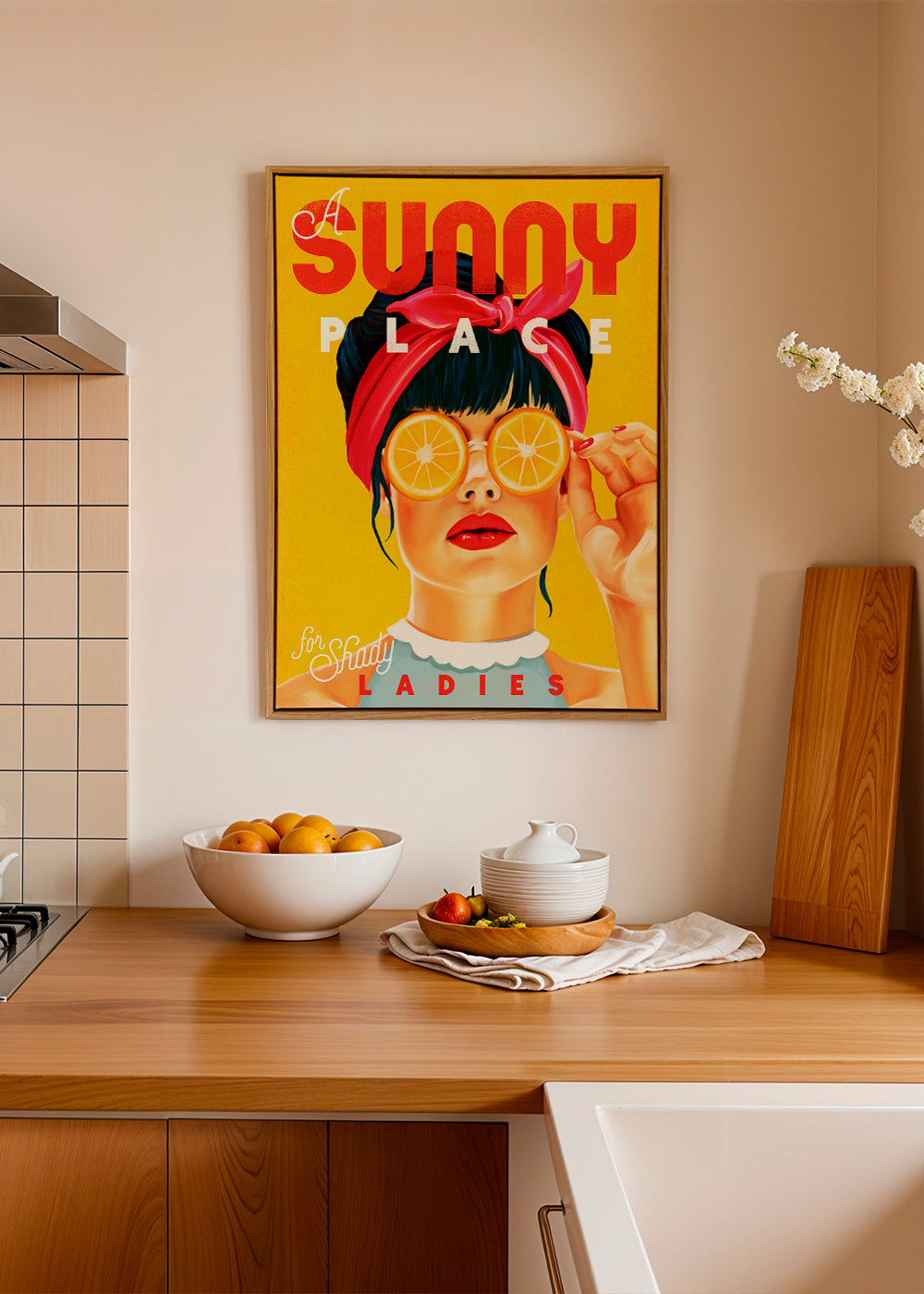 A Sunny Place For Shady Ladies Orange Pinup Art - The Whiskey Ginger