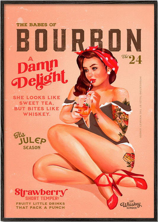 Babes of Bourbon Vol 22 Vintage Pinup Girl Drinking A Cocktail - The Whiskey Ginger