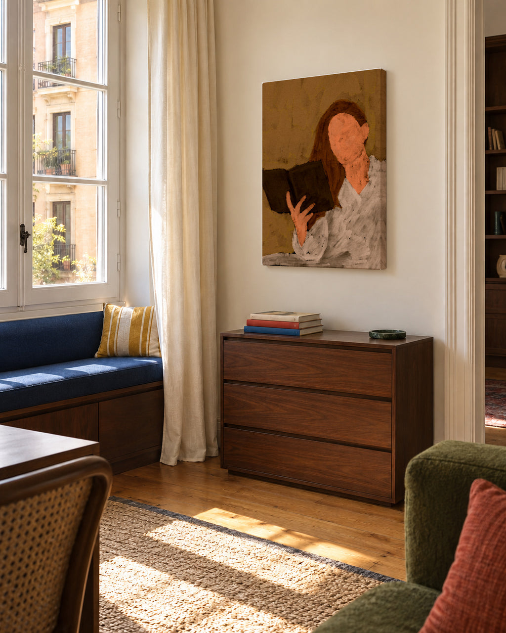 Book lover 1 - Unframed canvas in an interior