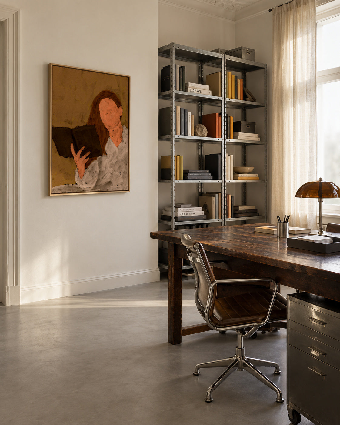 Book lover 1 - Framed canvas in an interior