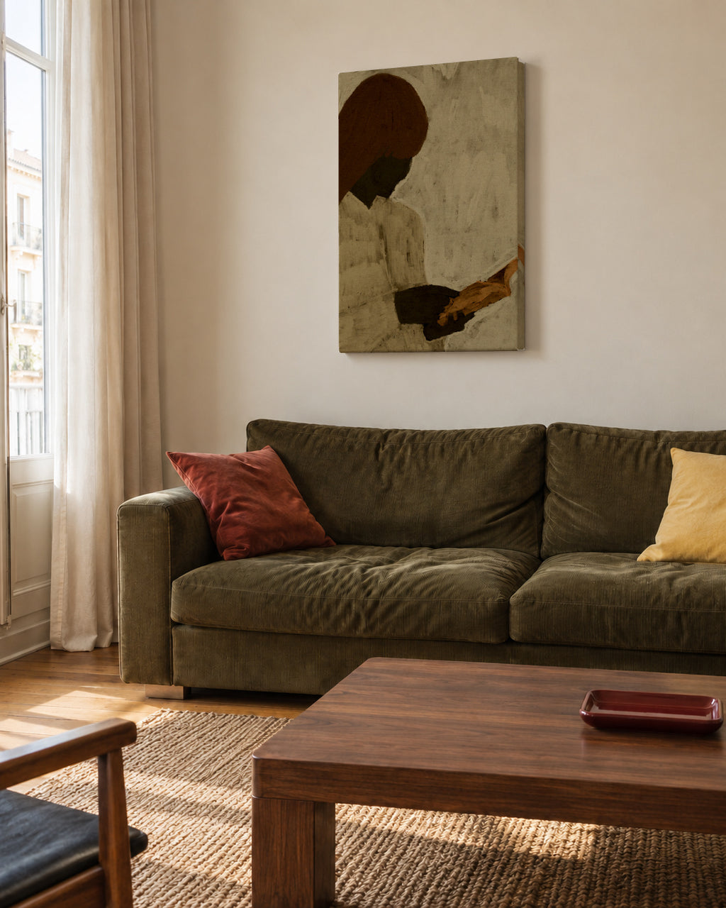 Book lover 2 - Unframed canvas in an interior