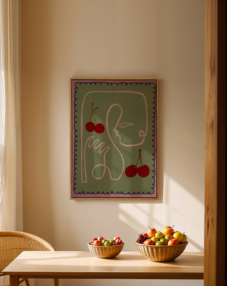Fruit fiesta 5 - Framed canvas in an interior