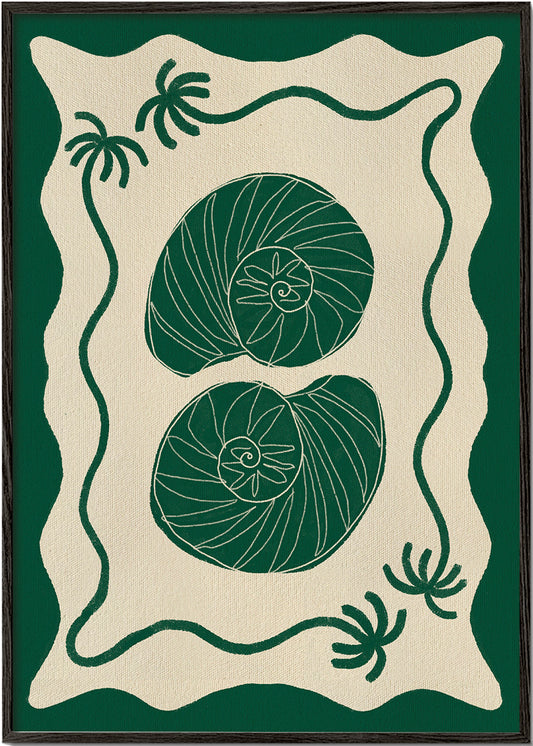 Illustration Green Seashell Stories