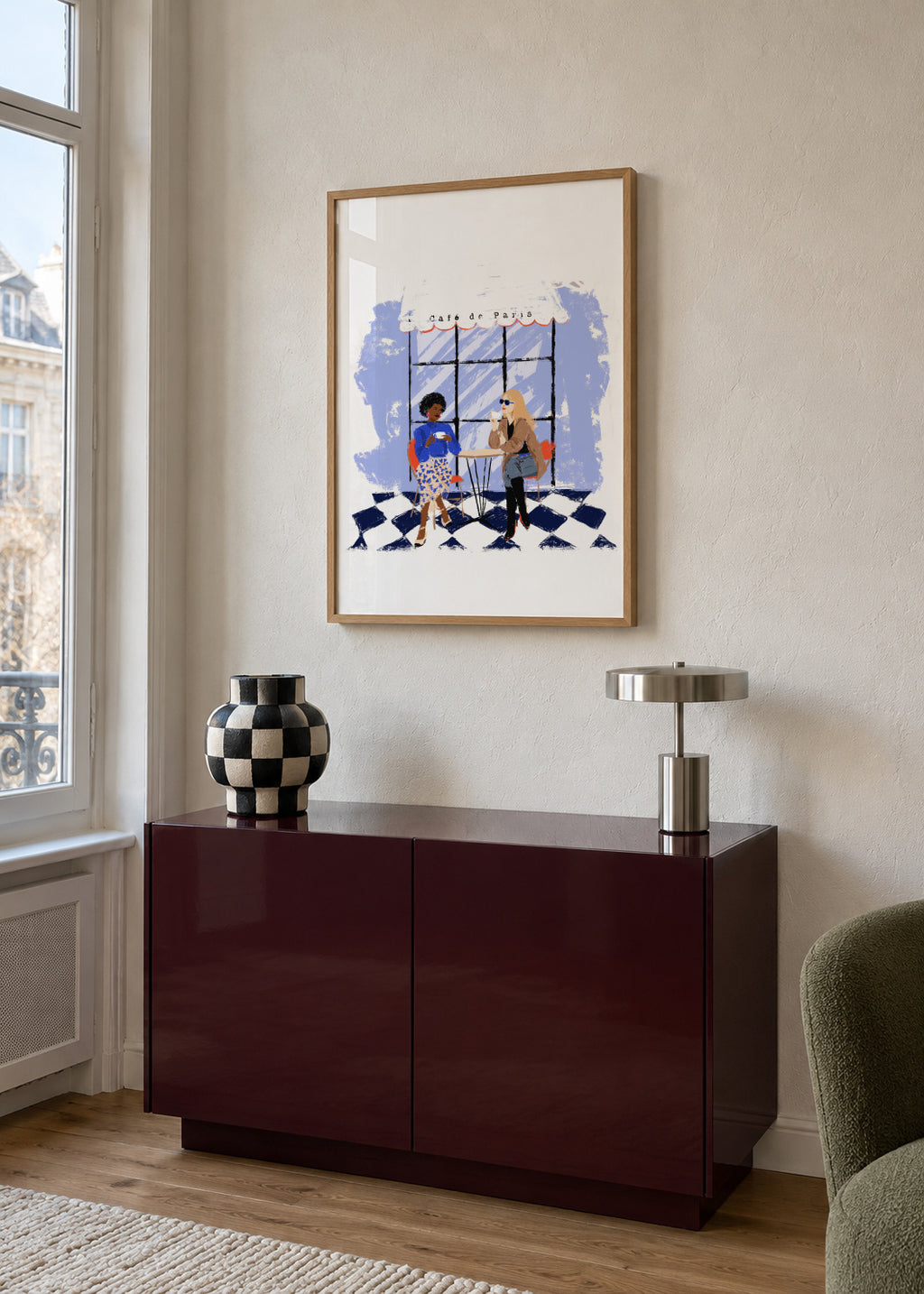Café de Paris - Framed poster in an interior