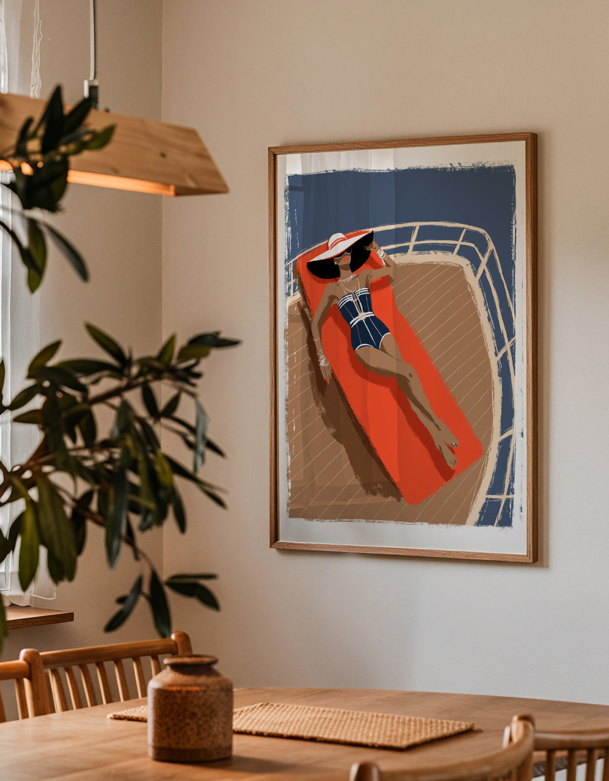On the yacht - Framed poster detail