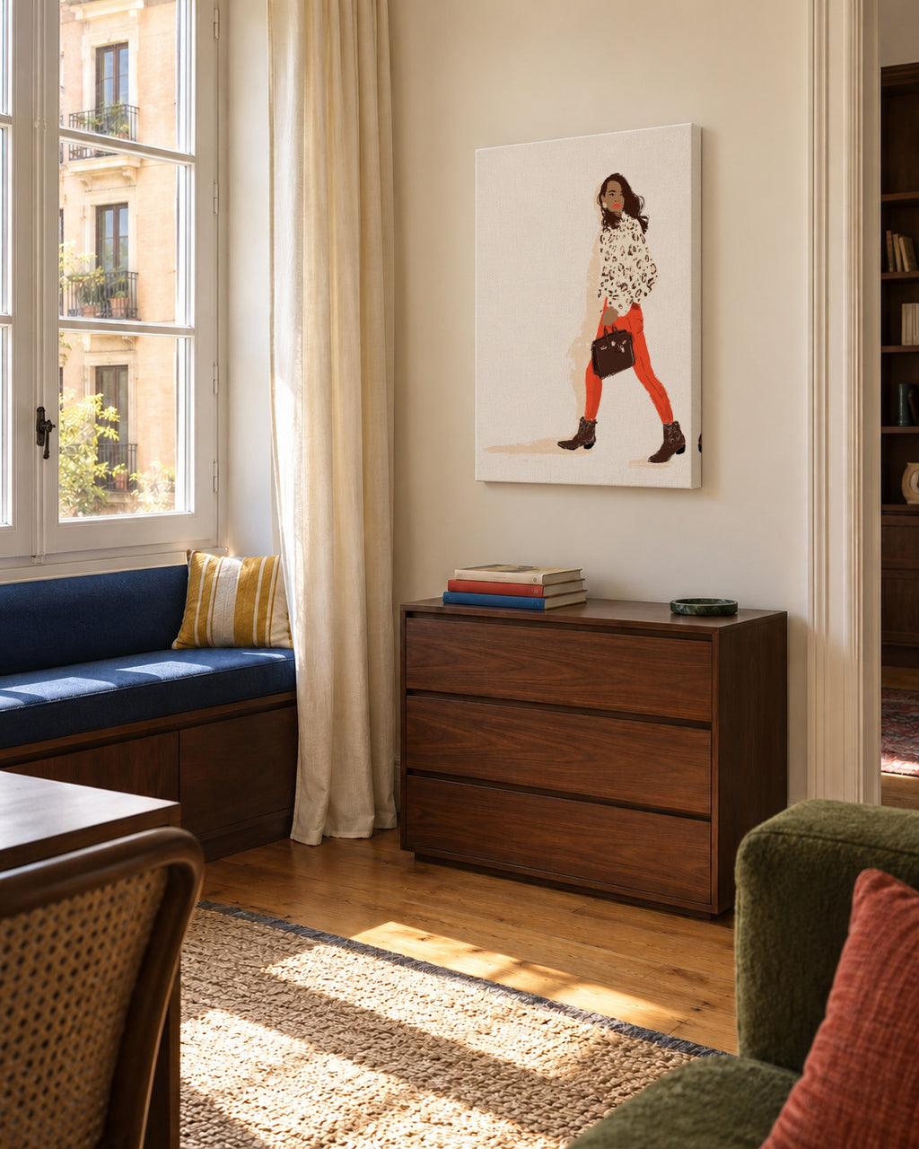 Cowboy boots - Unframed canvas in an interior