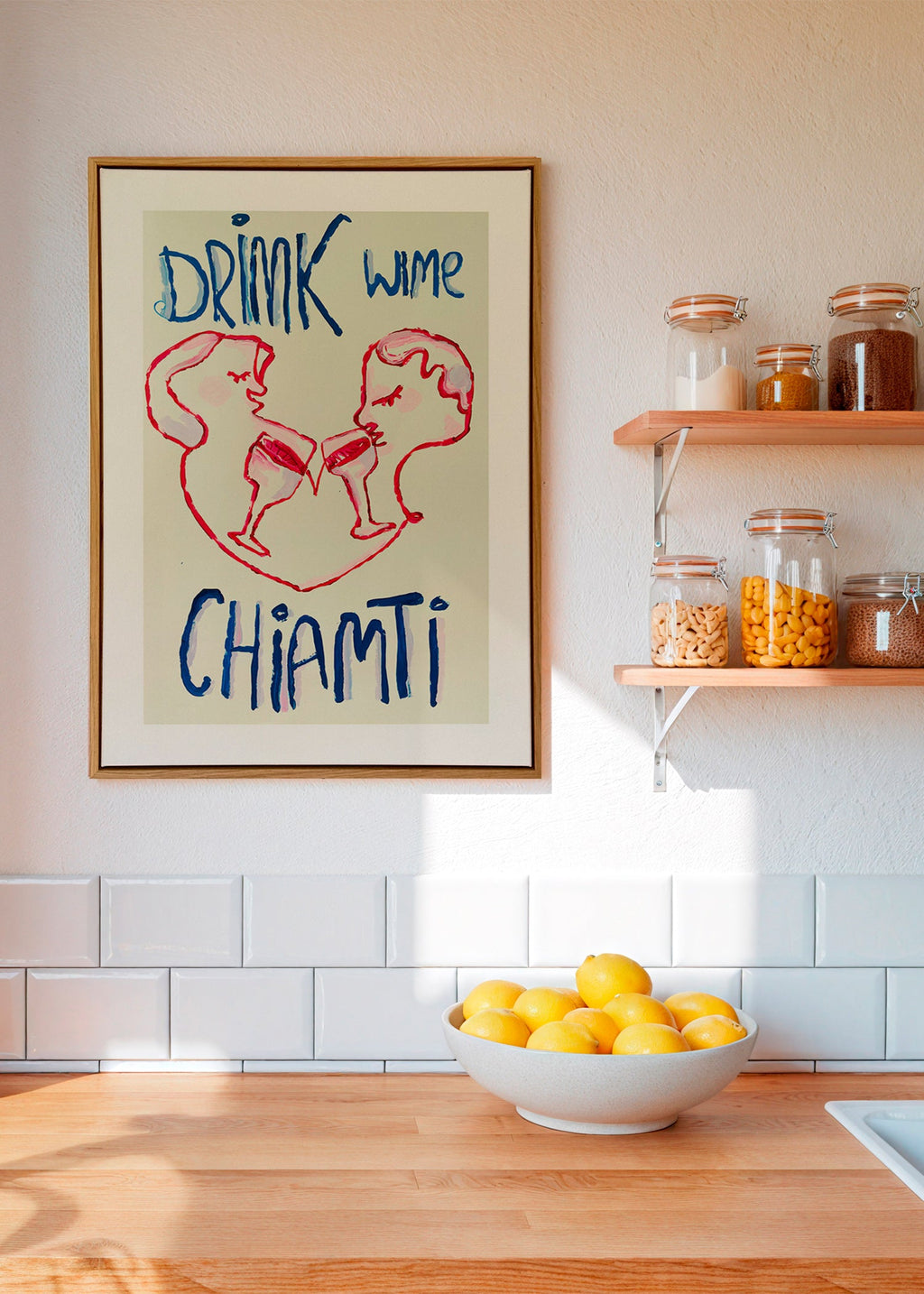 Cuadro de cocina con copas ilustradas – Canvas1