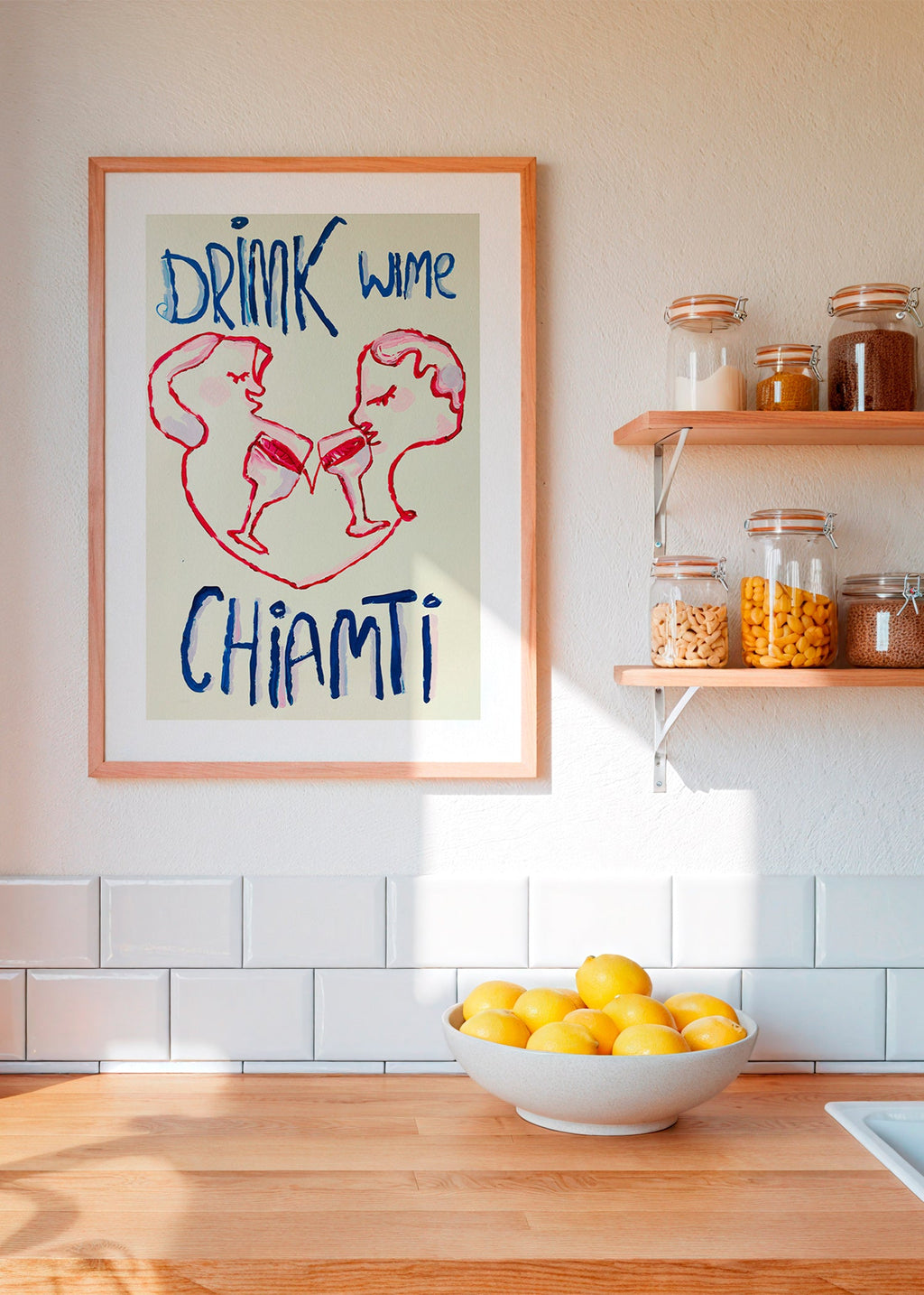 Cuadro de cocina con copas ilustradas – Product1