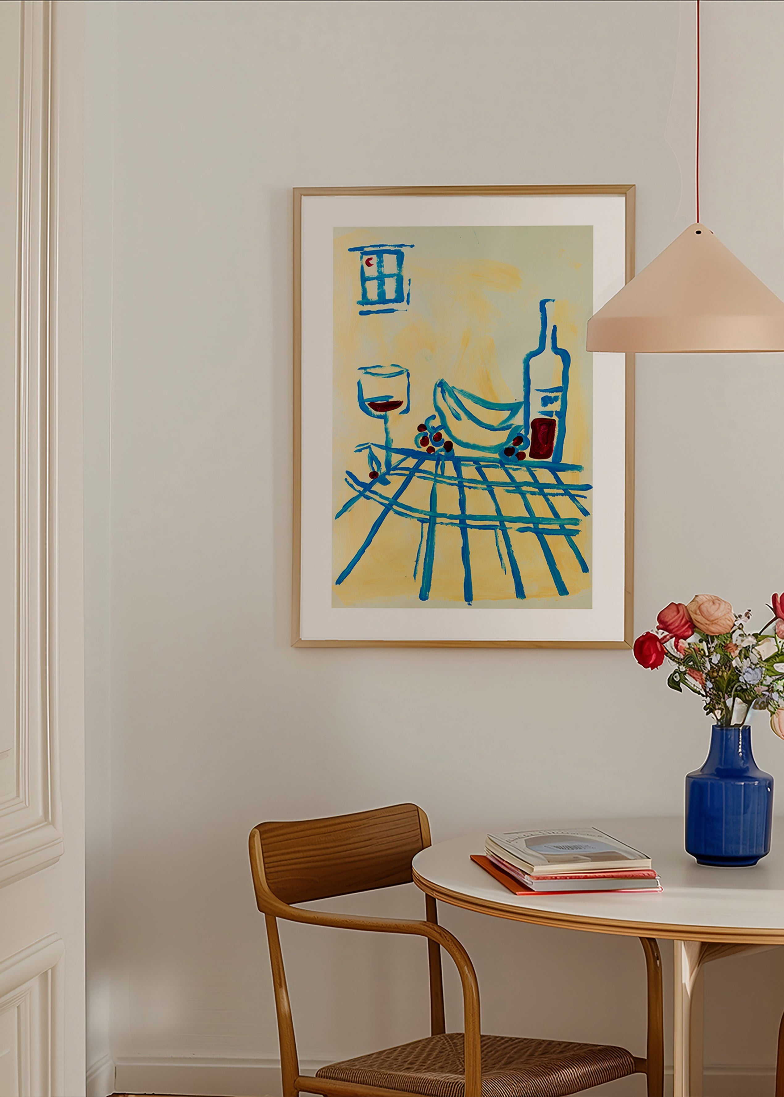 Cuadro de cocina con bodegón azul y plátanos – Product3