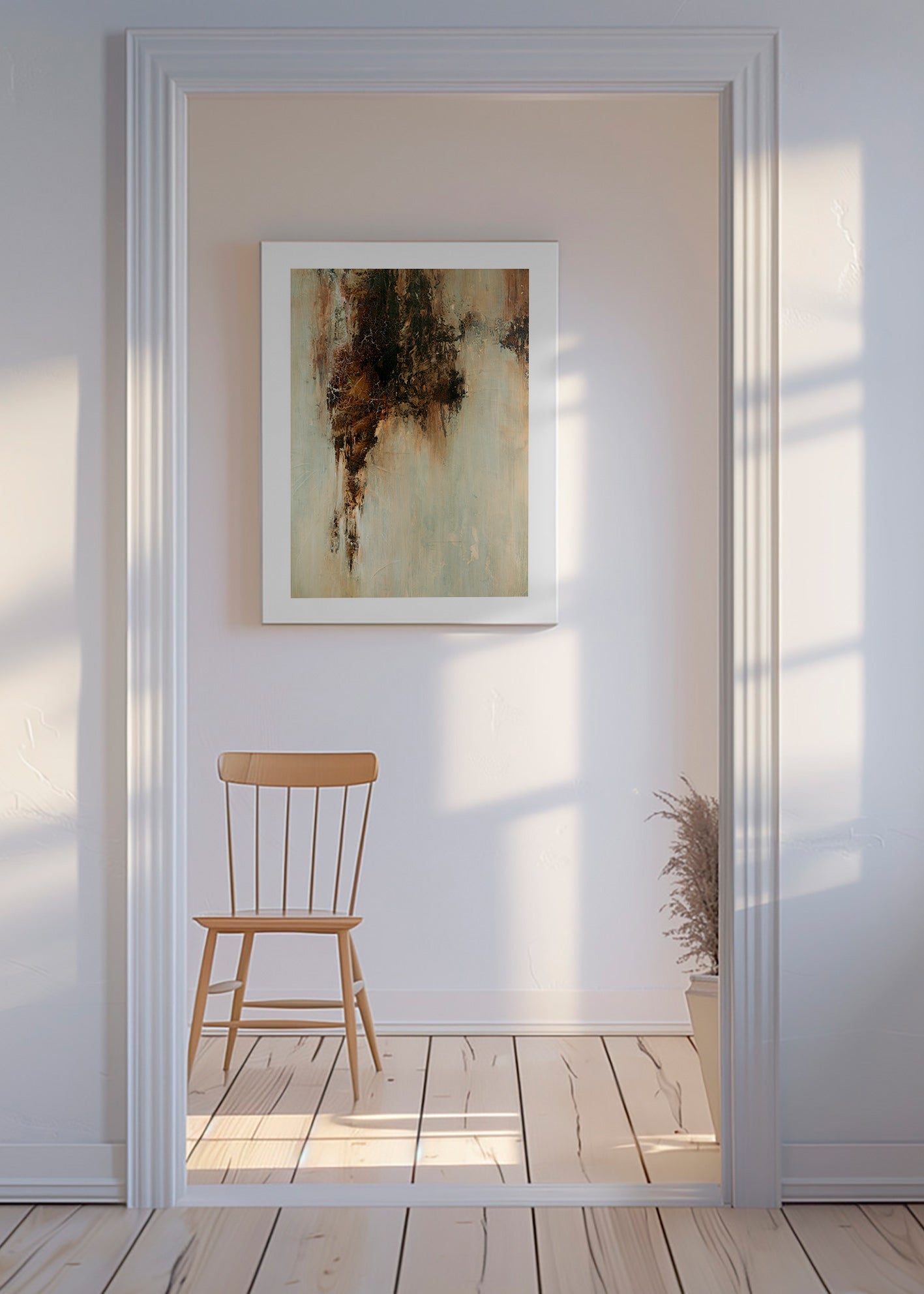 Cuadro abstracto textura terrosa vertical – Canvas