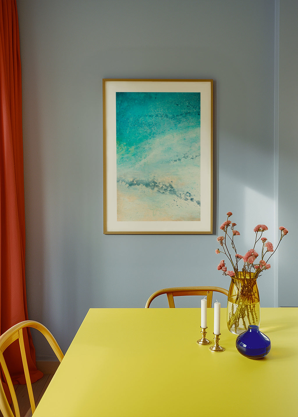 Cuadro abstracto en tonos turquesa – Product2