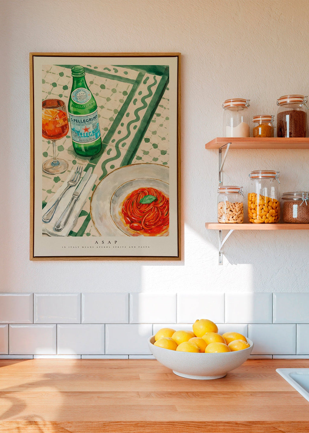Cuadro de cocina Aperol Spritz y pasta – Canvas1
