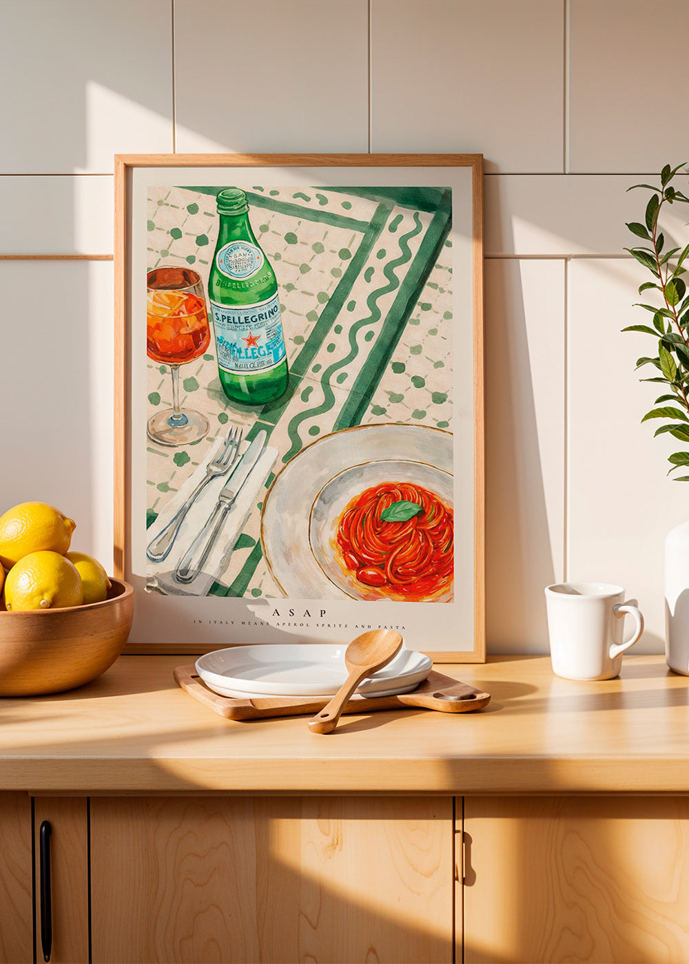 Cuadro de cocina Aperol Spritz y pasta – Product1