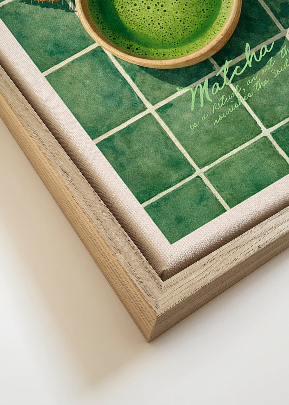 Cuadro de cocina: Matcha y utensilios – Canvas detail