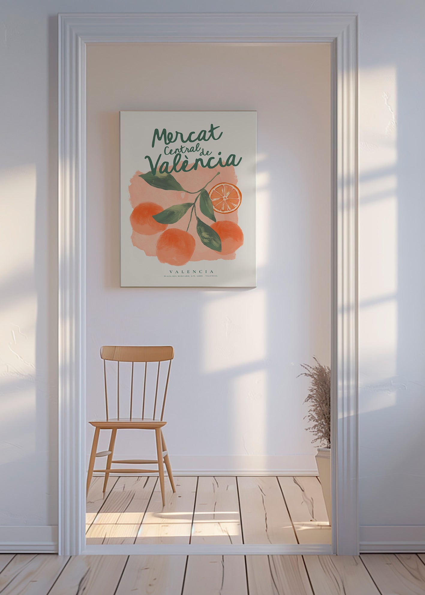 Kitchen art Mercat Central oranges illustration