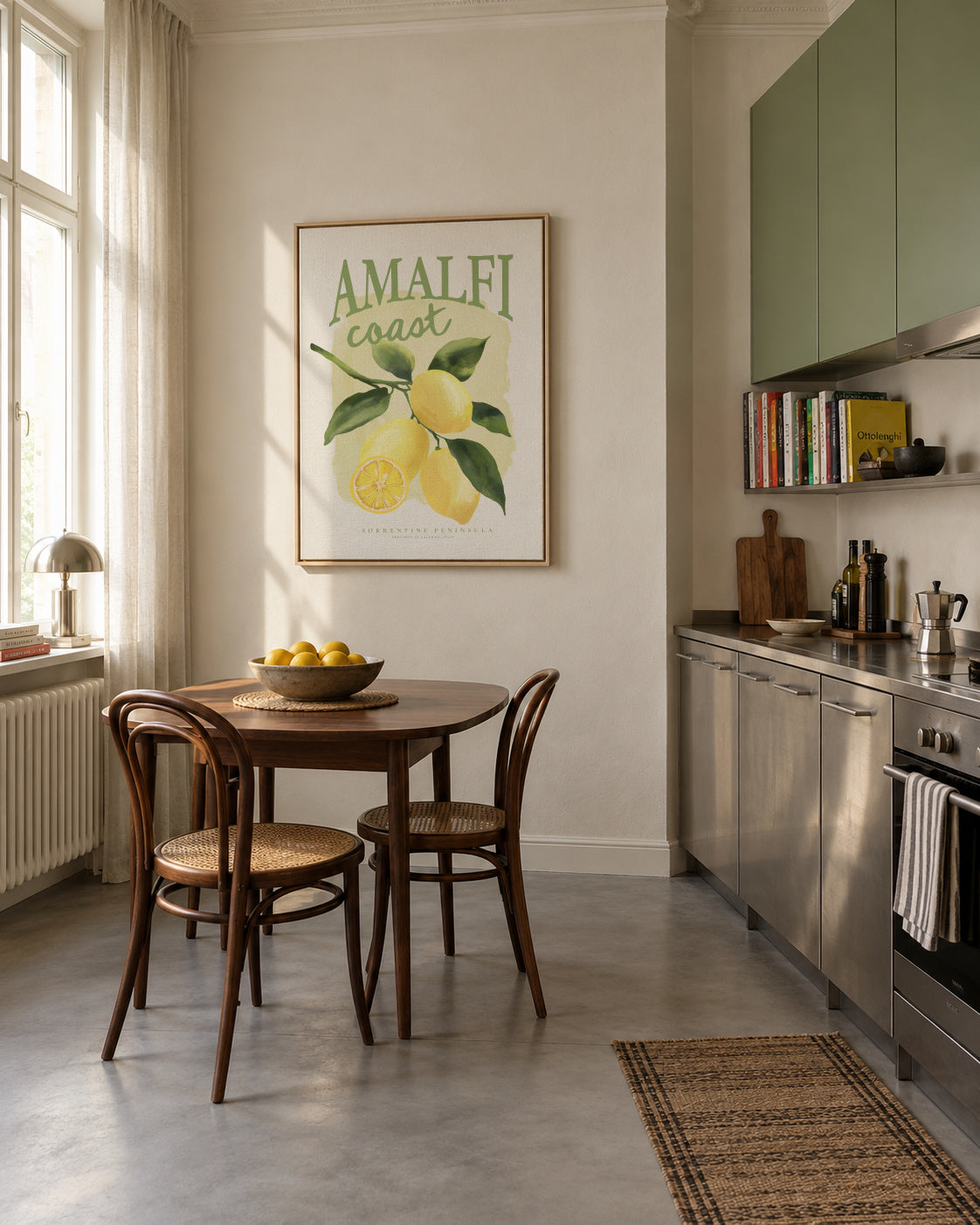 Amalfi Coast - Framed canvas in an interior