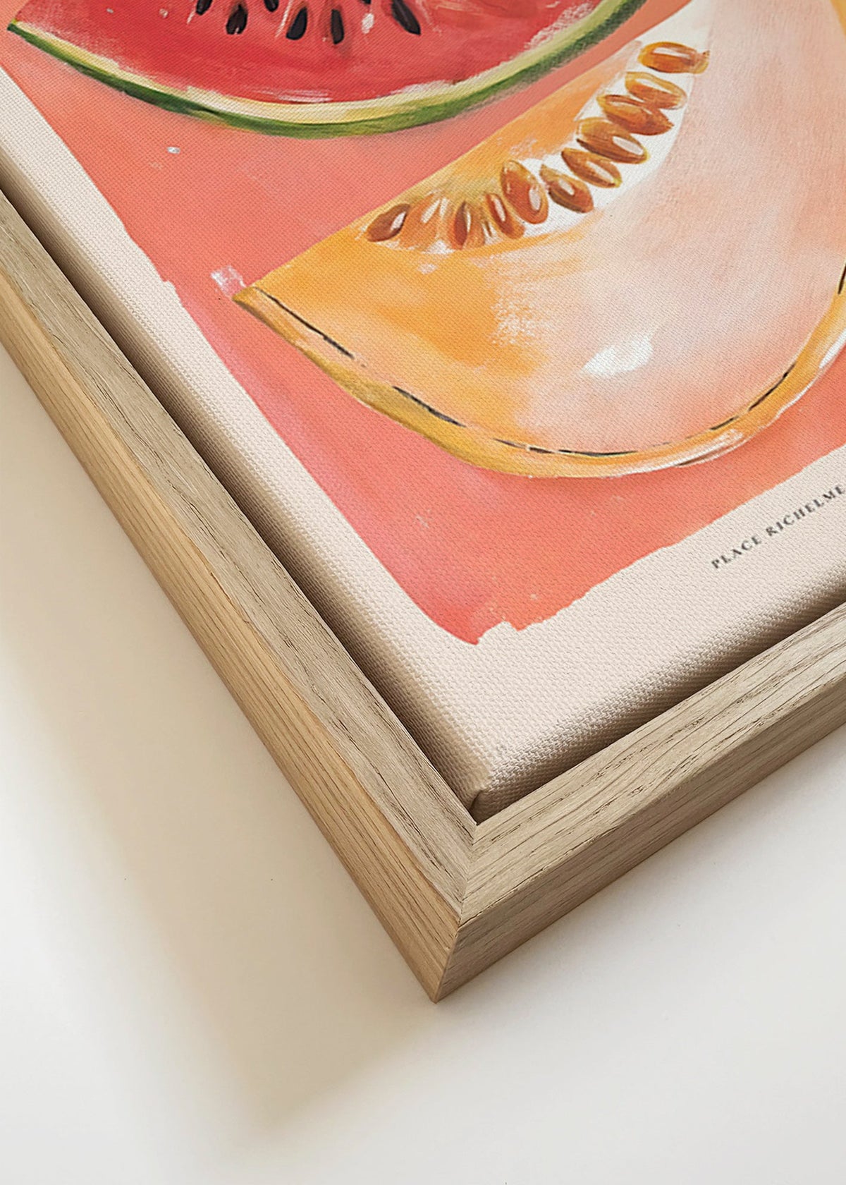 Cuadro de cocina Marche aux Fruits con melón y sandía – Canvas detail