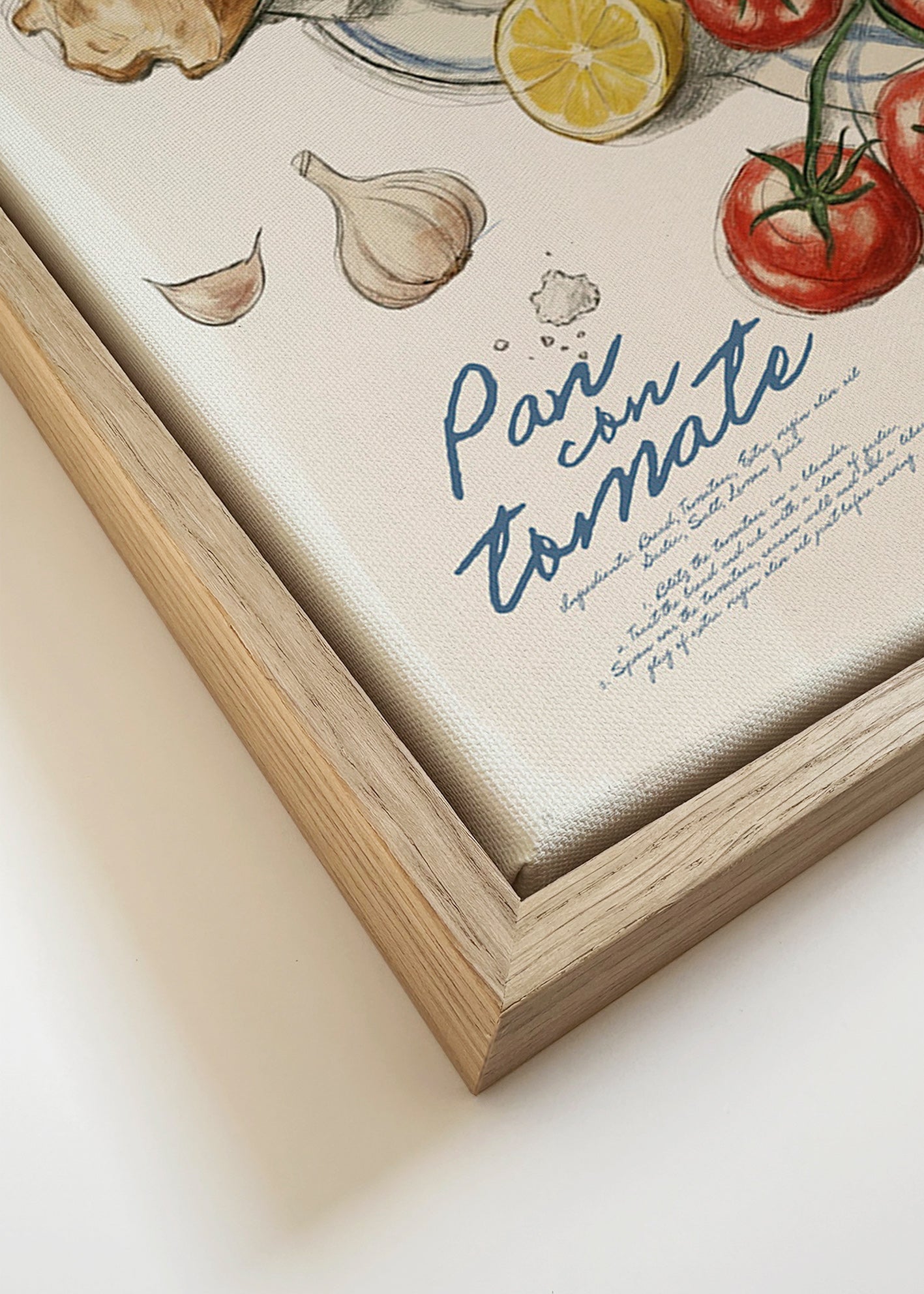 Kitchen art Tomato and bread illustration