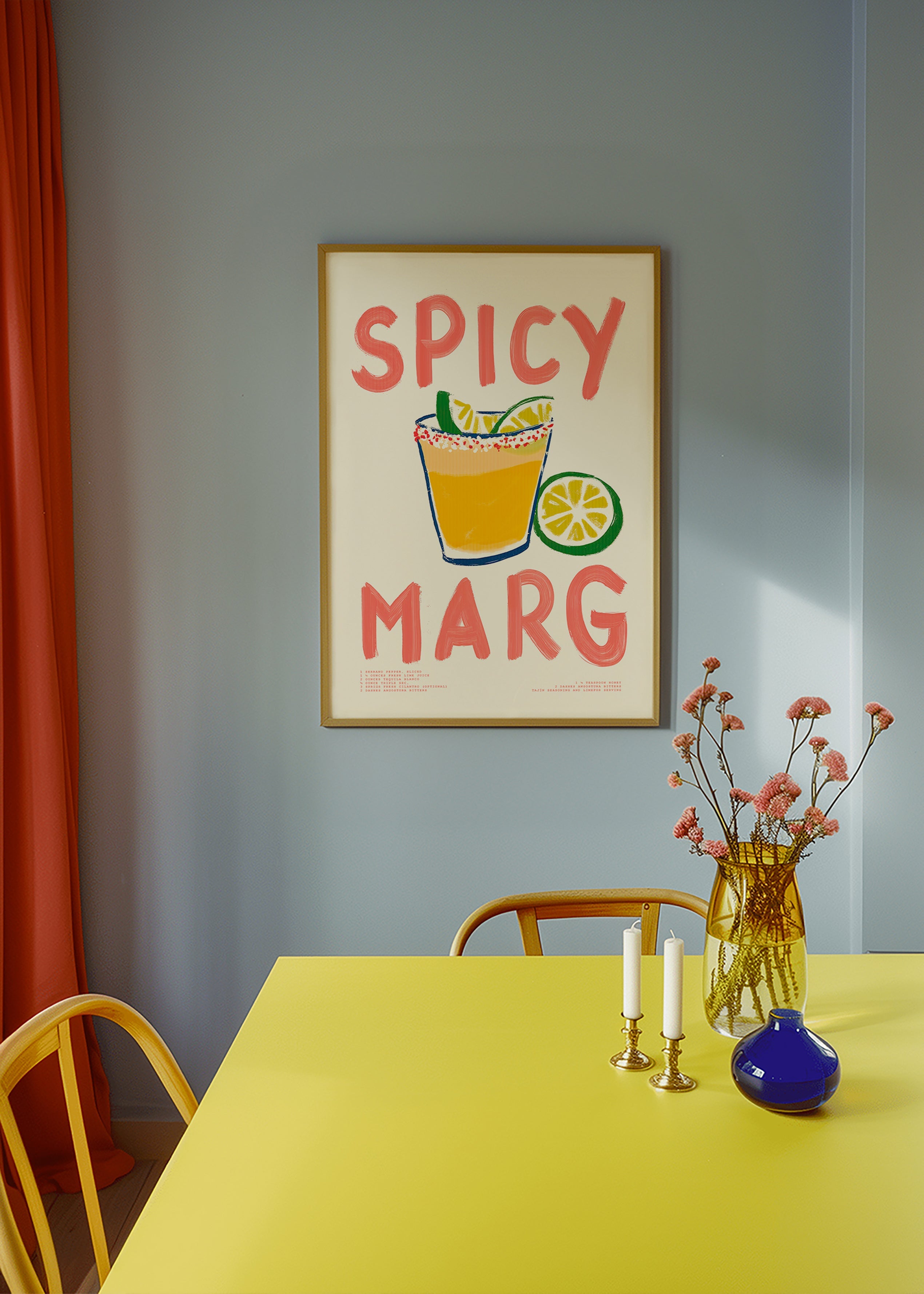 Kitchen art: illustrated spicy margarita