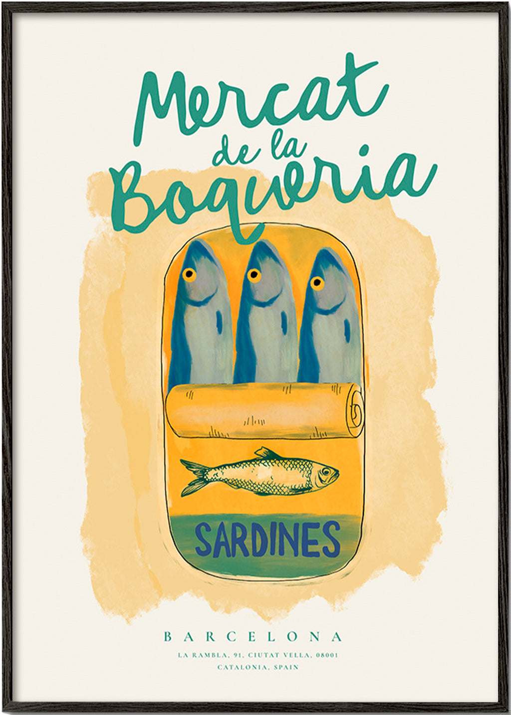 Kitchen art Mercat de la Boqueria - sardines in a can