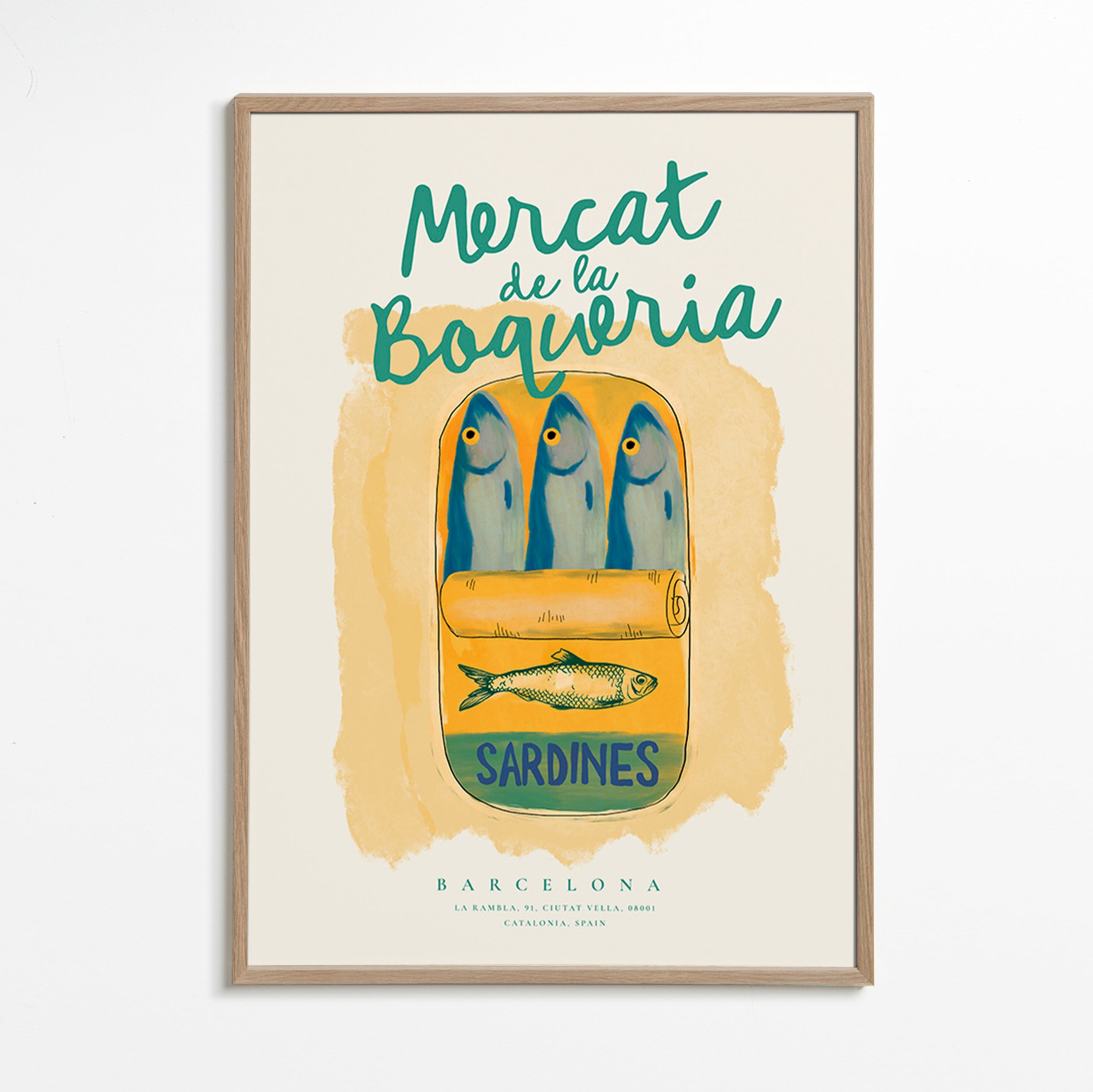 Kitchen art Mercat de la Boqueria - sardines in a can