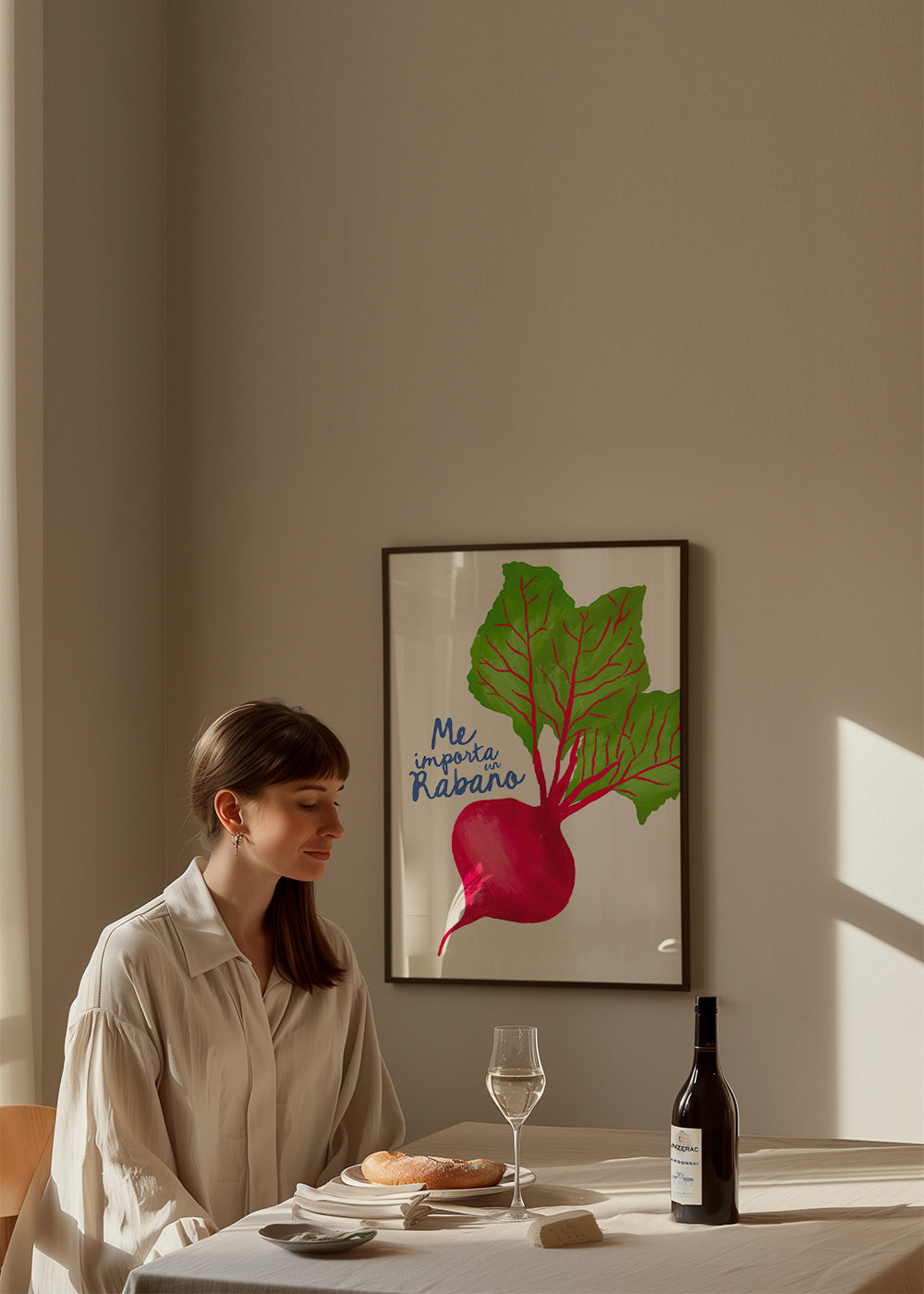 Kitchen art radish illustration