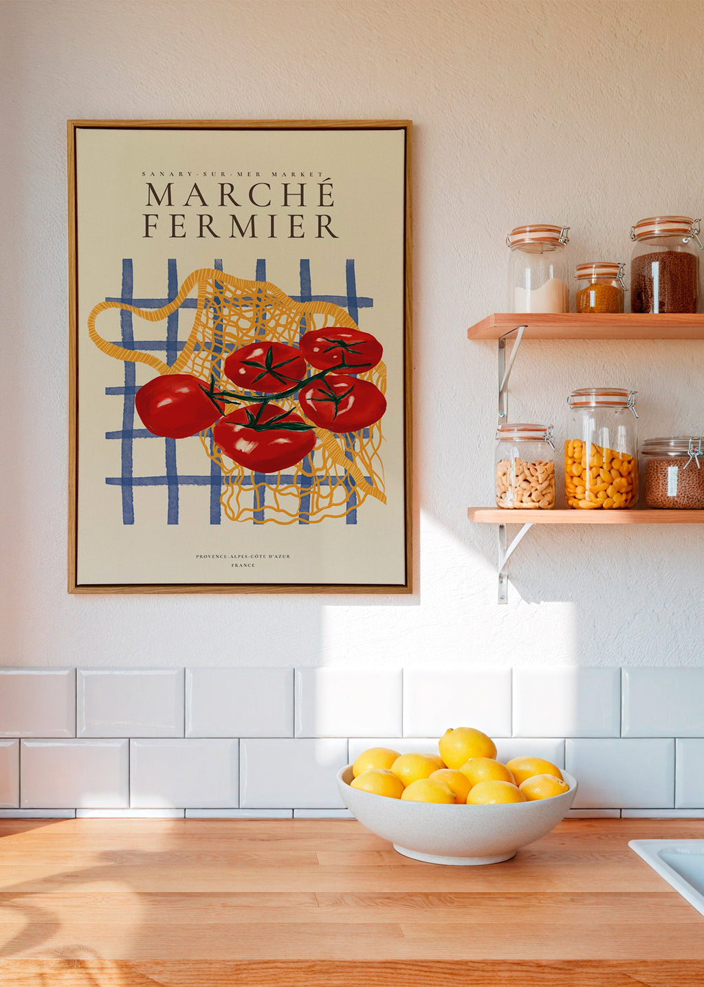 Kitchen art tomatoes in net