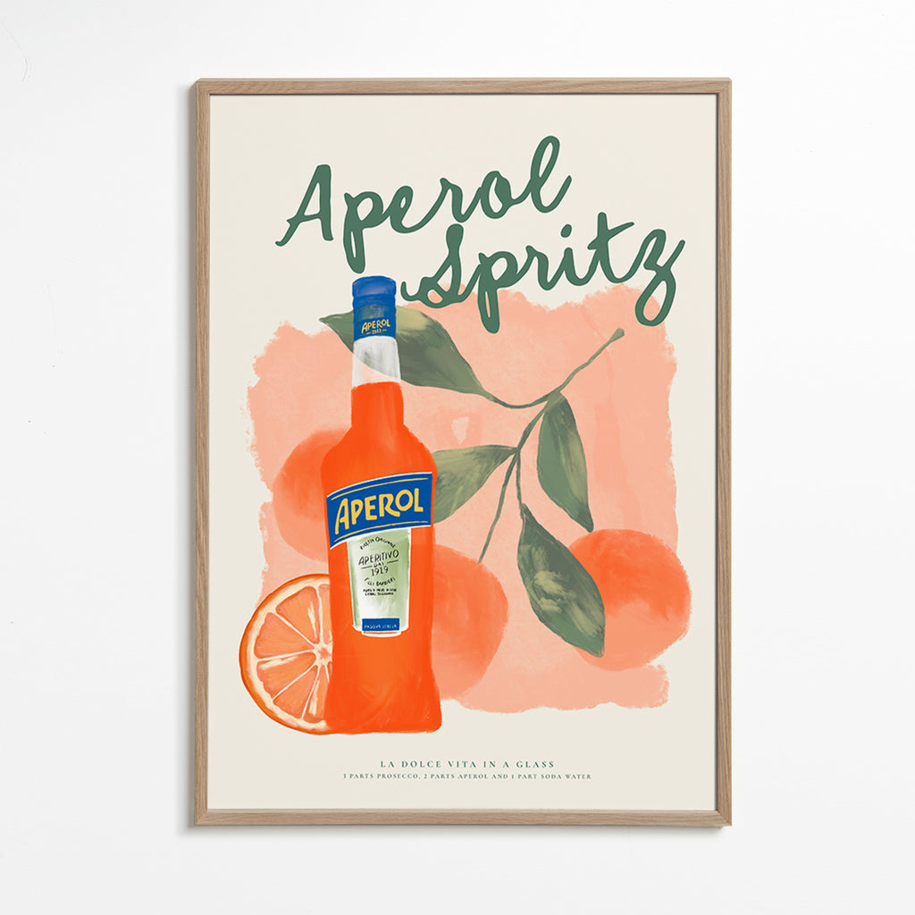 Kitchen art Aperol Spritz bottle with oranges