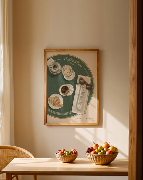 Café de Flore, Paris - Framed poster in an interior