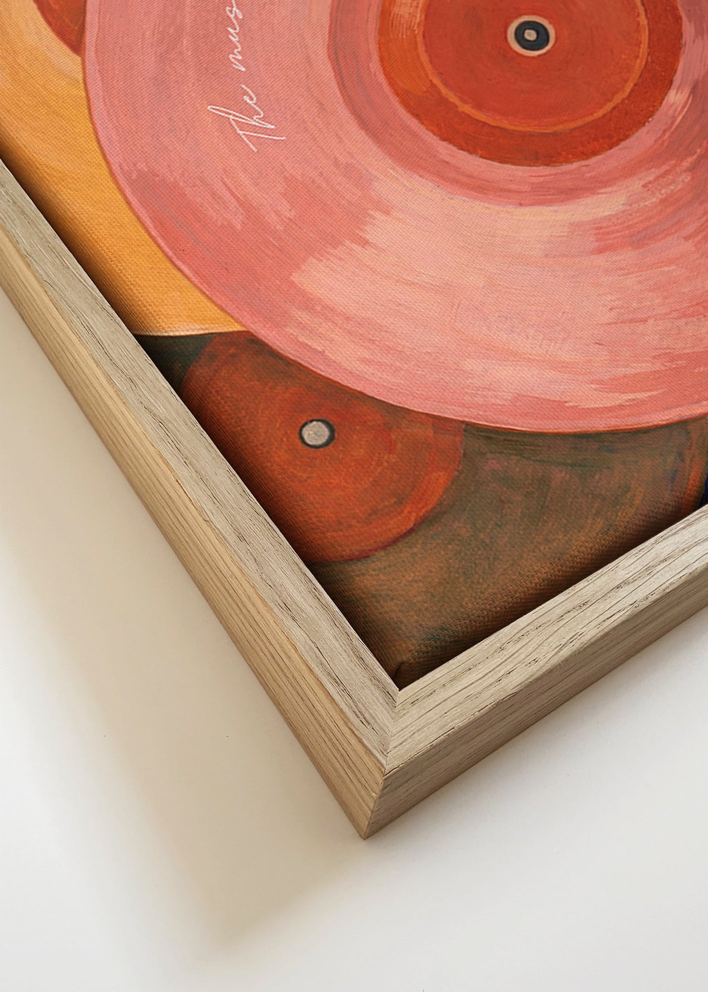 Ilustración vinilo rosa con brazo de tocadiscos – Canvas detail