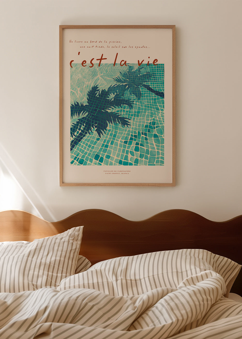 Ilustración de piscina con palmeras – Product1