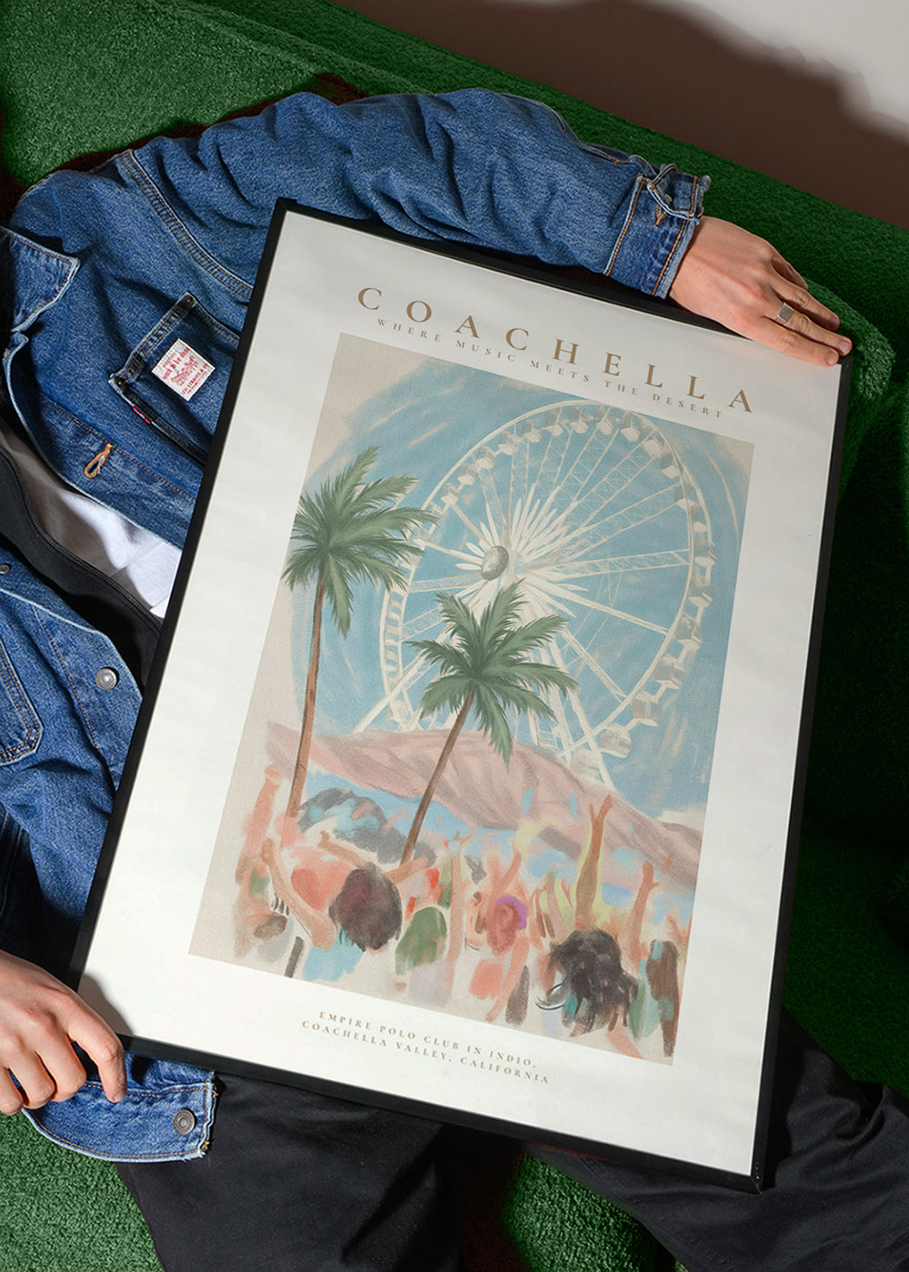 Coachella illustration with ferris wheel and palms