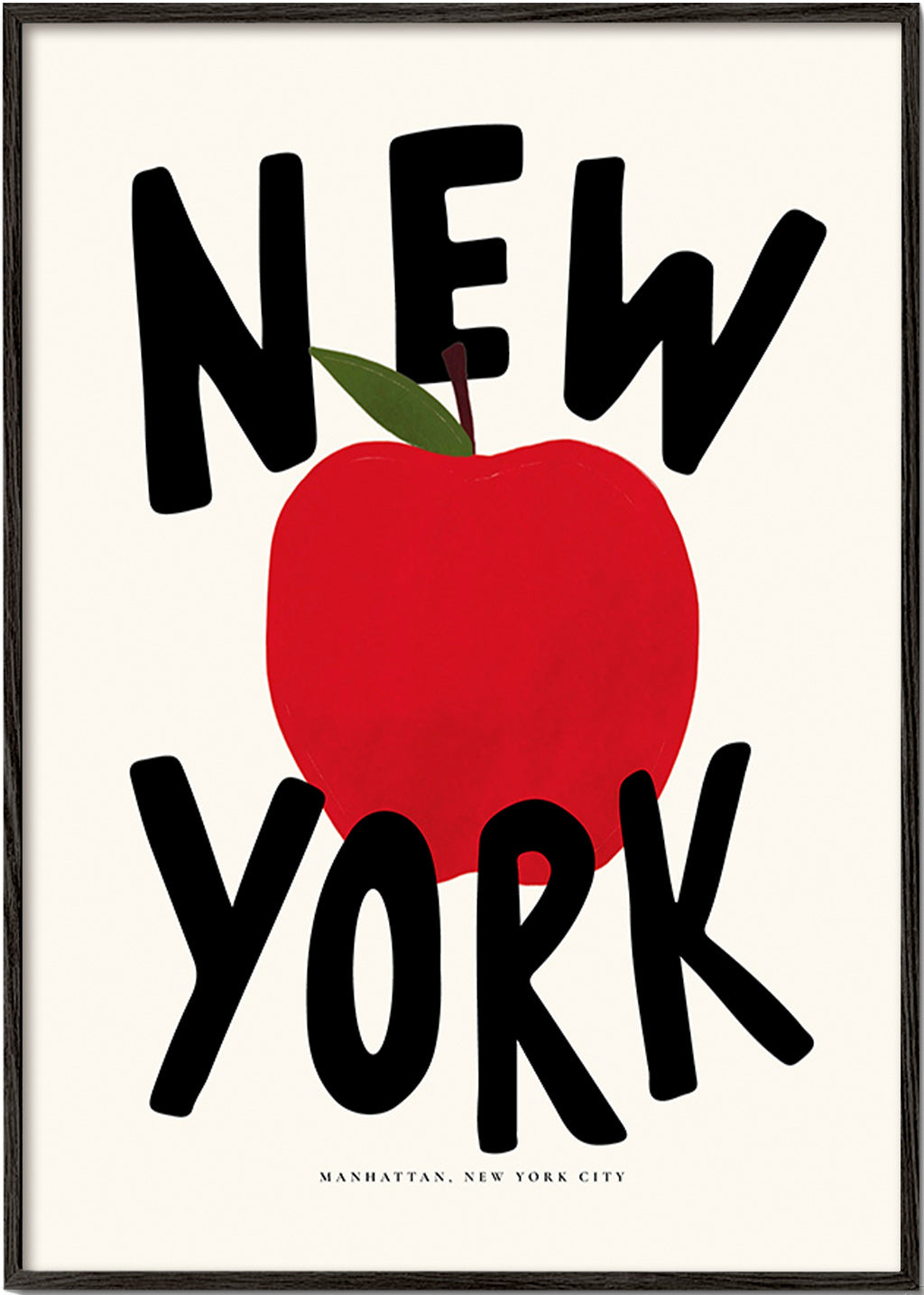Kitchen art New York red apple poster